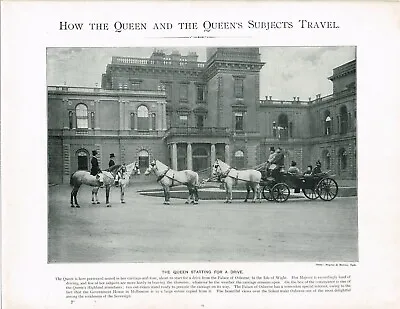 Queen Victoria Starting For A Drive Palace Of Osborne 1897 Antique Print TQE#25 • $8.70