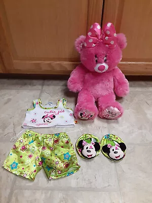 Build A Bear Pink Minnie Mouse W/Polka Dot Bow Plush Stuffed Animal W/pajamas • $35