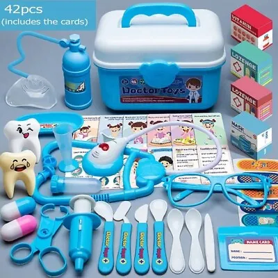 New 42PCS Kids Doctors Set Nurse Dentist Kit Toy Gift For Kids Boys And Girls • £10.99