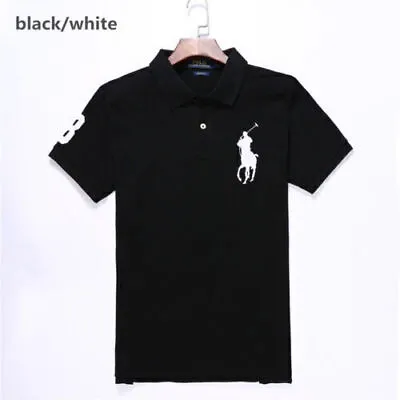 2023 Ralph Lauren Men's Custom Fit Cotton Polo Shirt Top Short Sleeve Large Pony • £19