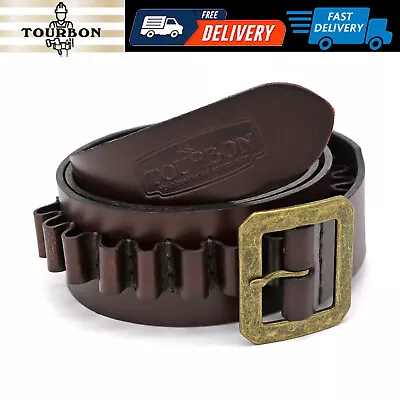 Leather Bandoleer 38/357Mag/9MM Cartridge Belt Ammo Holster Holder-Clearance • $41.39