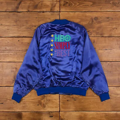 Vintage HBO Jacket S Gorpcore 80s Satin Blue Outdoor Hiking • £23.38