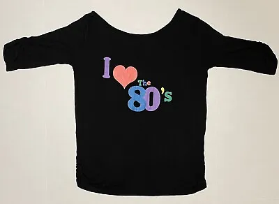 I Love The 80’s Black 3/4 Sleeve Top Size M • $12