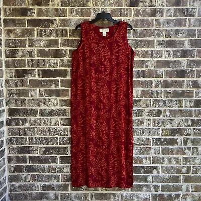 VTG 90's Women's Dress Vintage Sleeveless Crinkle Rayon Size L Norton McNaughton • $16.99