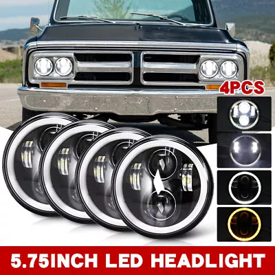 4PCS 5.75  5-3/4  Round LED Headlights Hi/lo DRL For GMC C15/C1500 Pickup C2500 • $89.89