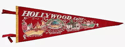 Vintage HOLLYWOOD California Bowl Planetarium Blvd Theatre Pennant - Red 26  • $22.94