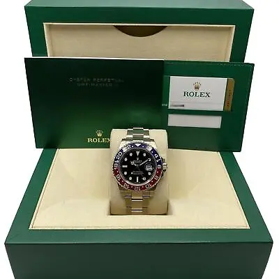 Rolex GMT-Master II 116719BLRO White Gold Black Dial Automatic Watch B&P 2017 • $57847.02