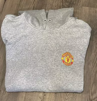 Adidas Manchester United Pullover Hoodie Grey Mens Sz Medium 2020-21 • $18