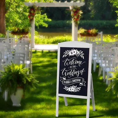 £28.99 • Buy Free Standing A-Board Frame Pavement Sign Floor Sidewalk Chalkboard Party Cafe