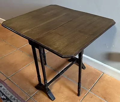 Antique Edwardian Mahogany Drop Leaf Sutherland Table Side Table Coffee Table • £110