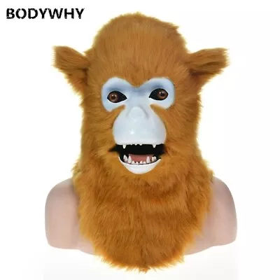 Monkey Mascot Costume Can Move Mouth Head Suit Halloween Outfit Cosplay • $188.83