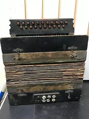 Vintage M Hohner Accordeon Wood 21 + 8 Keys Germany Accordion Sqeeze Box Music • $89.99