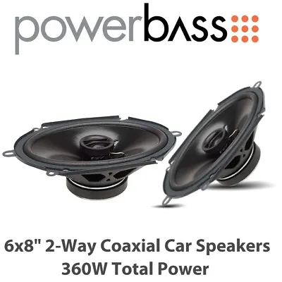 Powerbass S-6802 - 6x8  2-Way Coaxial Car Door Speakers 360W Total Power BNIB • £49.95