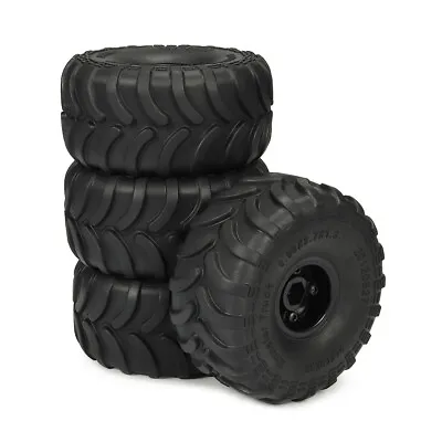Monster Truck Tires With Beadlock Wheel Rims Fits 1/18 Or 1/24 Rc Monster Trucks • $19.79