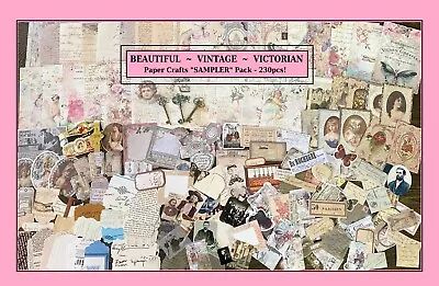 HUGE!Vtg Victorian SMALLS Lot~Junk Journal Scrapbook PaperStickersTagsKey+Mix • $17.95