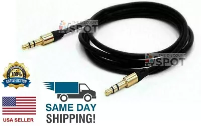 3.5mm Male To Male Aux Cable Cord Car Audio PC IPhone Headphone Jack Black 4FT • $3.79