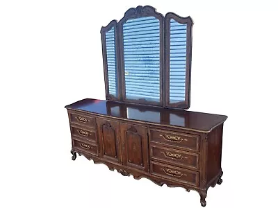 French Provincial Drexel Heritage Brittany Collection Double Dresser With Mirror • $2200