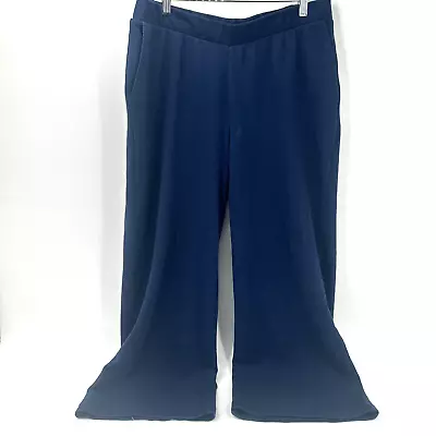 J Jill Pure Jill Women's Pants Size Medium Sweatpants Blue 100% Cotton + Pockets • $24.99