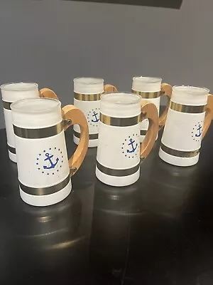 6 Mid-Century Modern MCM Vintage Siesta Ware Beer Mugs Glasses Nautical Coastal • $34.99