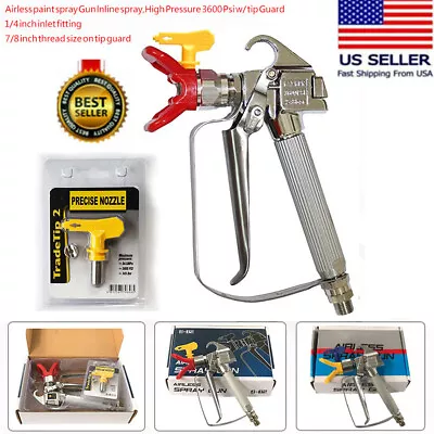 3600PSI Airless Paint Spray Gun W/ 517 Tip Nozzle Guard For Wagner Sprayers US • $23.99