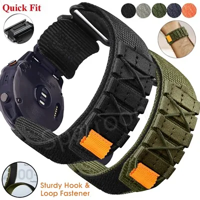 Quickfit Nylon Watch Band Strap For Garmin Fenix 7 6 7X 6X/EPIX/Instinct/Tactix • $25.99