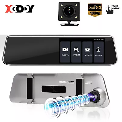 XGODY Rearview Mirror Dash Cam Front Rear Loop Recording Reversing Camera DVR HD • $33.99