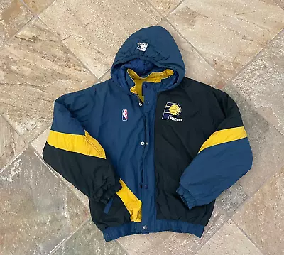 Vintage Indiana Pacers Starter Parka Basketball Jacket Size Youth XL • $60.77