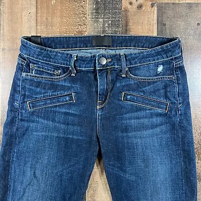 Vince Womens Jeans 30 Blue Skinny Welt Pocket Dark Wash Casual Denim Bottoms • $23.99