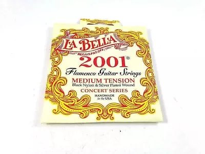 La Bella Guitar Strings 2001FM Flamenco Medium Black Nylon Silver Plated Wound • $14.28