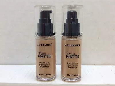 L.A. COLORS Truly Matte Foundation Soft Beige 1.35 Fl. Oz. Lot Of 2 • $8.99