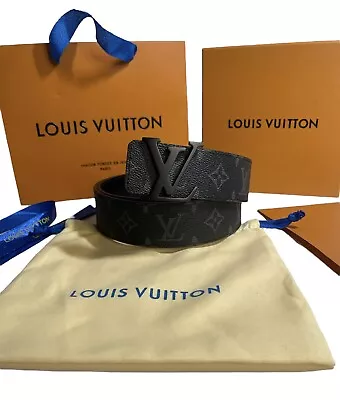 Louis Vuitton LV Eclipse Belt- 40 Inch - Black (M9043) • $300