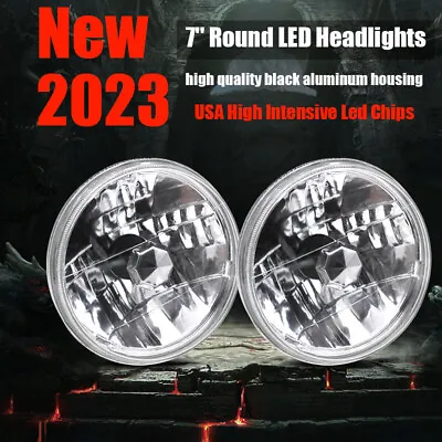 For Hummer H2 2003-2009 Pair DOT 7 Inch Round LED Headlights DRL High Low Beam • $109.99