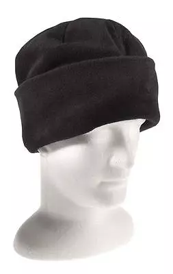 Beanie Polar Fleece Black Warm Thermal Winter Cap Hat Work Ski One Size Fits • $10.95