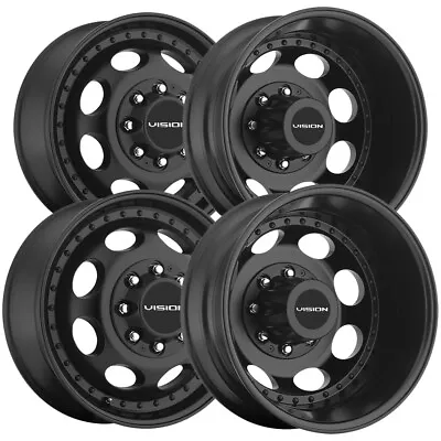 (Set Of 4) 17  Inch Vision 181Z Hauler Dually 8x210 Matte Black Wheels Rims • $766.99