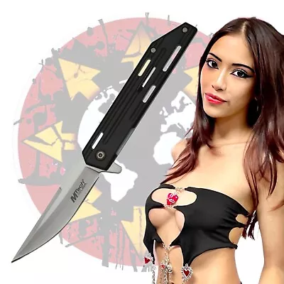 Mtech MT-A1200BK 3.5  Stainless Blade Black Handle A/O Folding Knife • $15