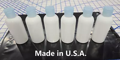 6 X 100ml (3.4oz) White Empty PET Plastic Bottles With Blue Flip Top For Travel • $6
