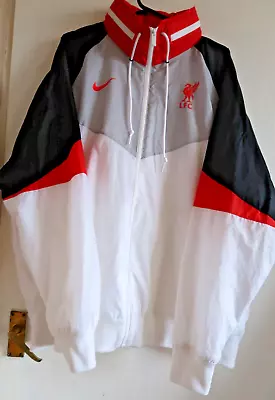 Liverpool LFC Nike Air Max Mens White Windrunner Jacket SIZE XL 2021-22 • £33.95