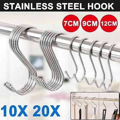 S Shaped Meat Hook Stainless Steel Butcher Hooks Hanging Clothes Holders Rack • $11.99