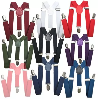 Mens Braces Adjustable Thick Elastic Suspender Unisex Trouser Brace Fancy Dress • £4.99