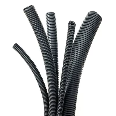 Non Split Conduit Tube Cable Tidy Corrugated Flexible Trunking Convoluted Tubing • £19.25