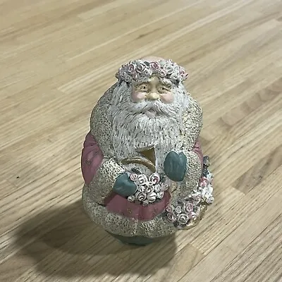 Midwest Importers Of Cannon Falls 4” Roly Poly Santa With Roses Pink • $12