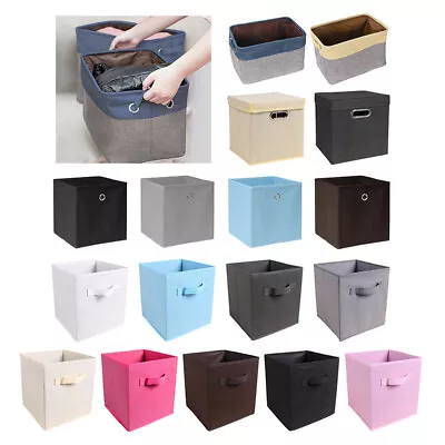 2-10Pcs Foldable Fabric Storage Cube Boxes Drawer Toy/Book/Clothes Organiser DIY • £27.99