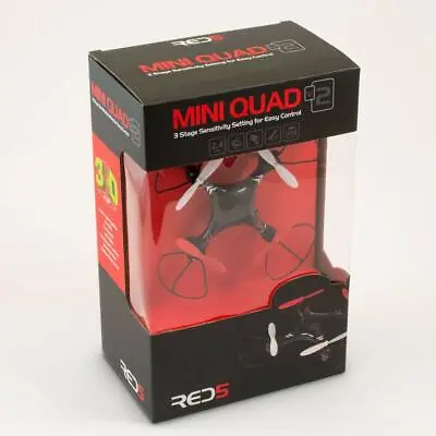 Mini Quadcopter V2 (Black) 2.4GHz 5 Channel W/ 6-Axis Gyroscope RED5 RRP £39.99 • £19.98