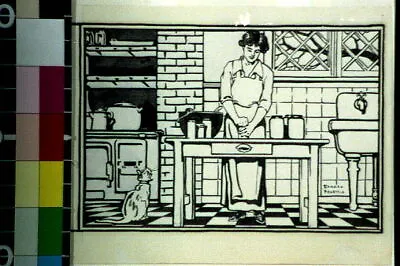 £9.91 • Buy Woman Removing Jar Lid In Kitchen,Edward Penfield,1913?,Cookery,Domestic Life