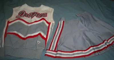 Vintage Madison Dragons Varsity Cheerleader Outfit/Uniform Red White And Gray • $14.99