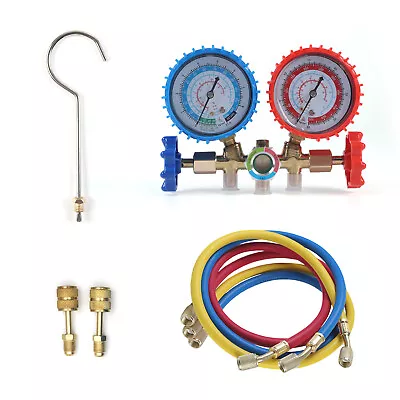 R502 R12 R22 Manifold Dual Gauge Set AC A/C Color Hose Air Conditioner HVAC 59  • $27.90