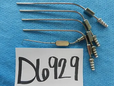 $50 • Buy D6929 V. Mueller Storz Neuro ENT Surgical Spinal Suction Tubes Lot Of 5 2FR
