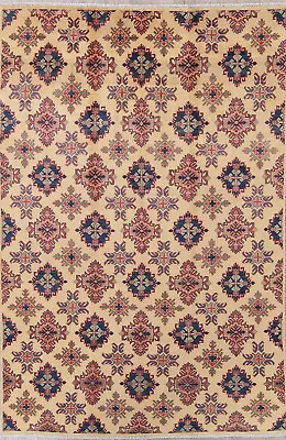 Art & Craft Mission Style Kazak IVORY Pakistan Oriental Hand-made Wool Rug 6'x9' • $516