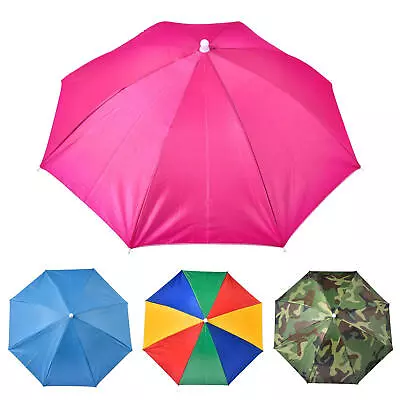 Sun Umbrella Hat Outdoor Foldable Golf Fishing Camping Headwear Hands Free Cap • $10.99