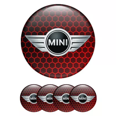 Set Of 4 Silicone Center Wheel Cap Stickers MINI Cooper Emblem Logo Decals Rims • $13.30